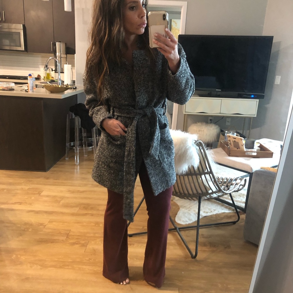 H&M belted blazer coat sz 6